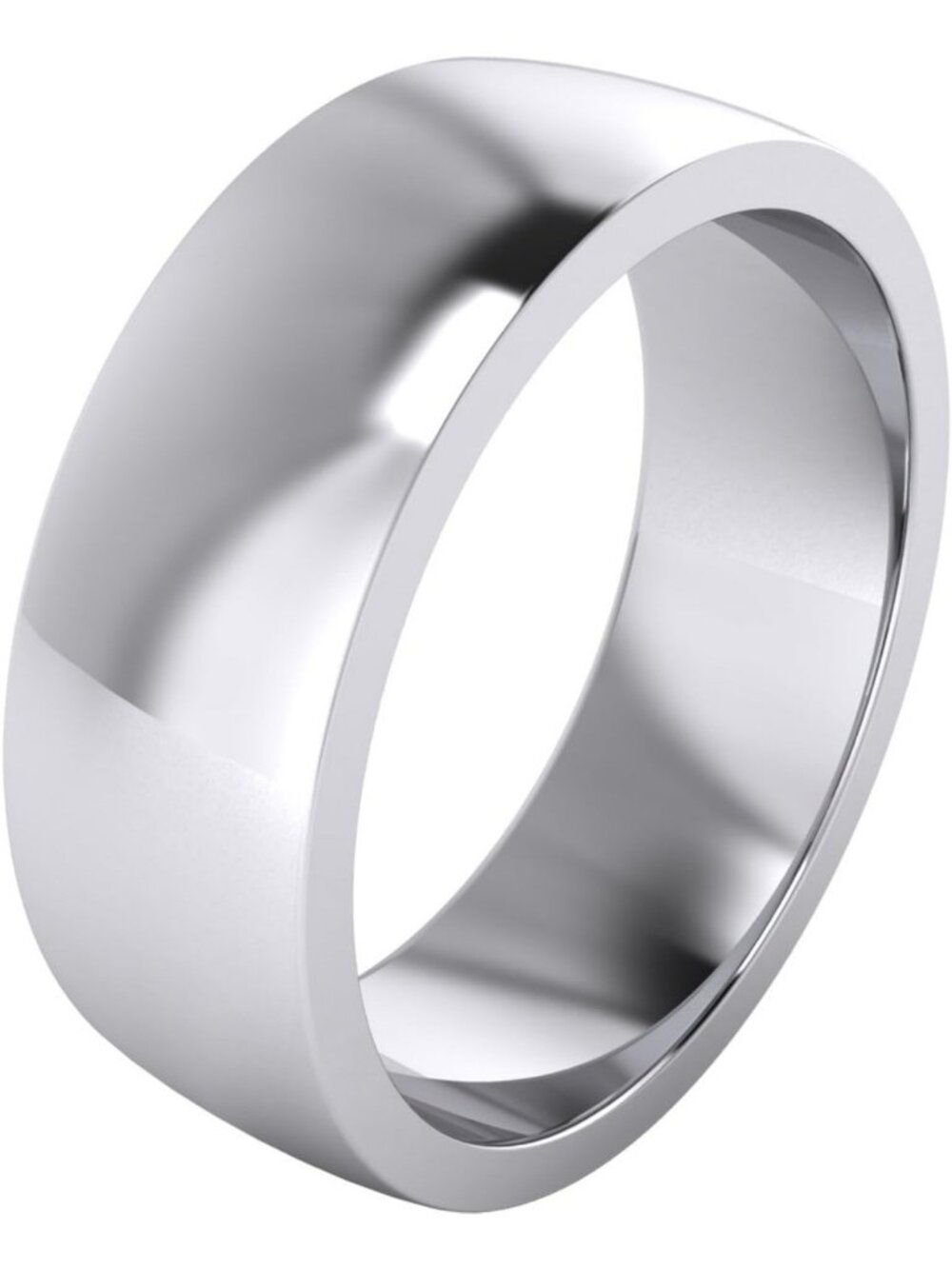 Heavy Sterling Silver Comfort Fit Polished Women's Wedding Ring - 2mm to 9mm